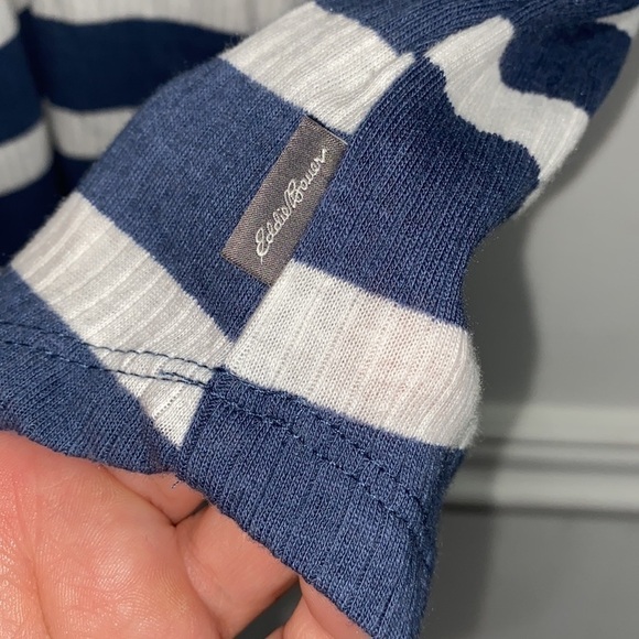 Eddie bauer tank top striped ribbed small blue &‎ white - Picture 4 of 8